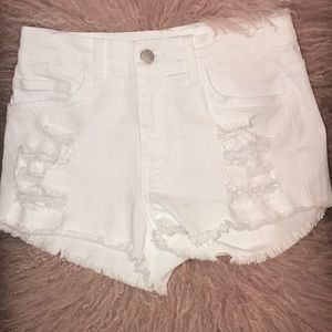 White Jean Shorts